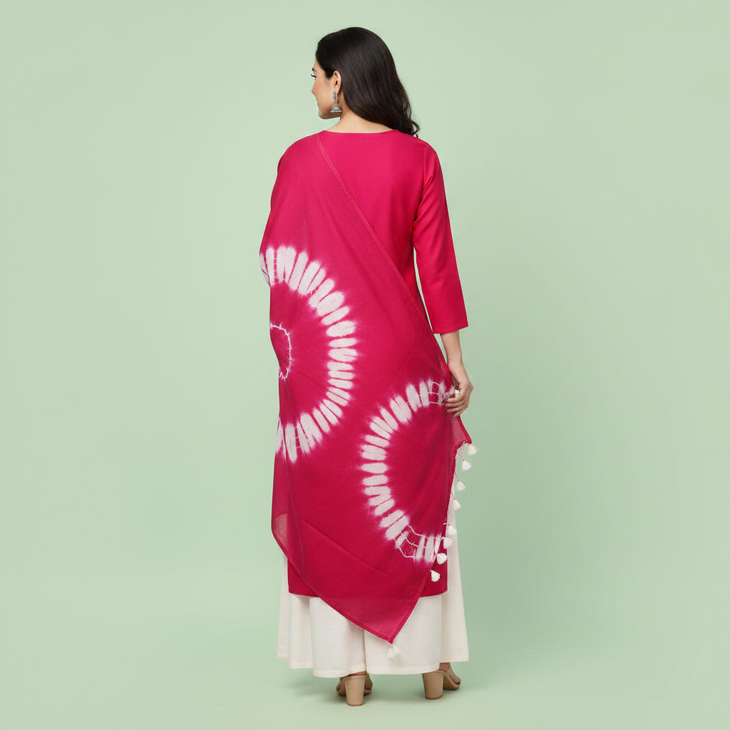 Red with Embroidery pearls and bids Kurti Sets