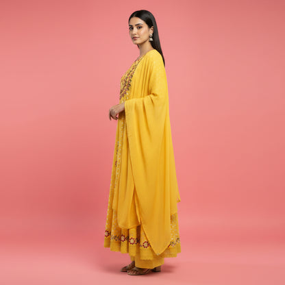Yellow and Red Kurti Set