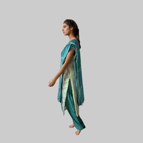 Blue & White Kurti Set