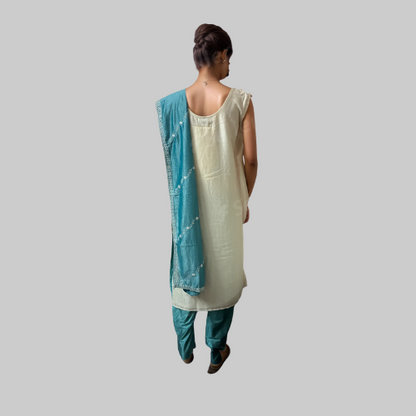 Blue & White Kurti Set