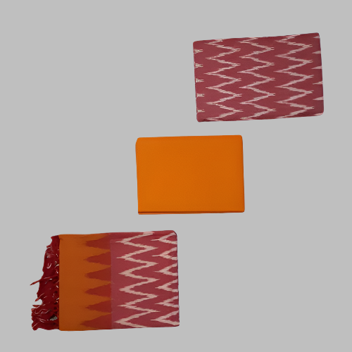 Two fabric swatches with zigzag pattern on a white background