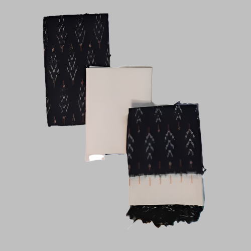 Two black and white patterned scarves on a white background