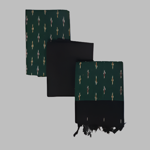 Set of three scarves with a pattern on a white background